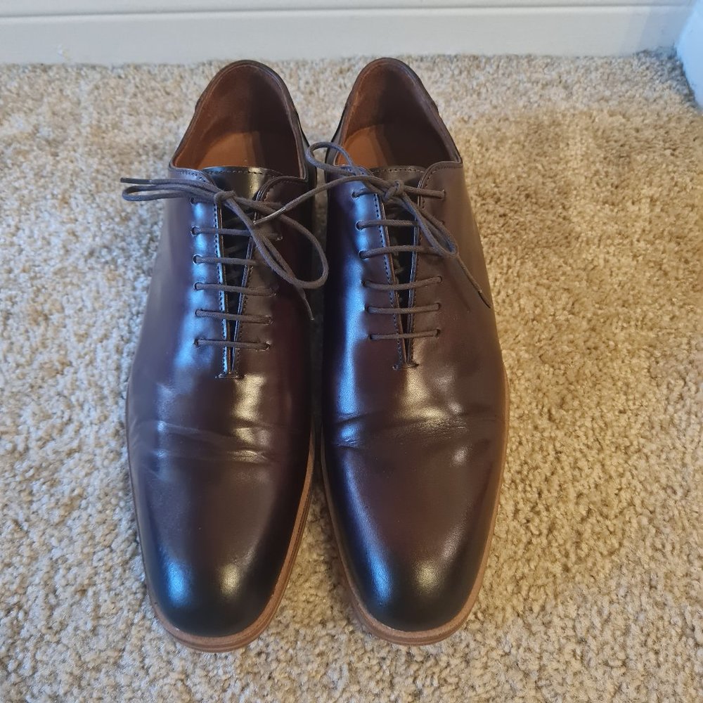 Burnt Dark Brown Handmade Oxford Wholecut Genuine Leather Mens Shoes